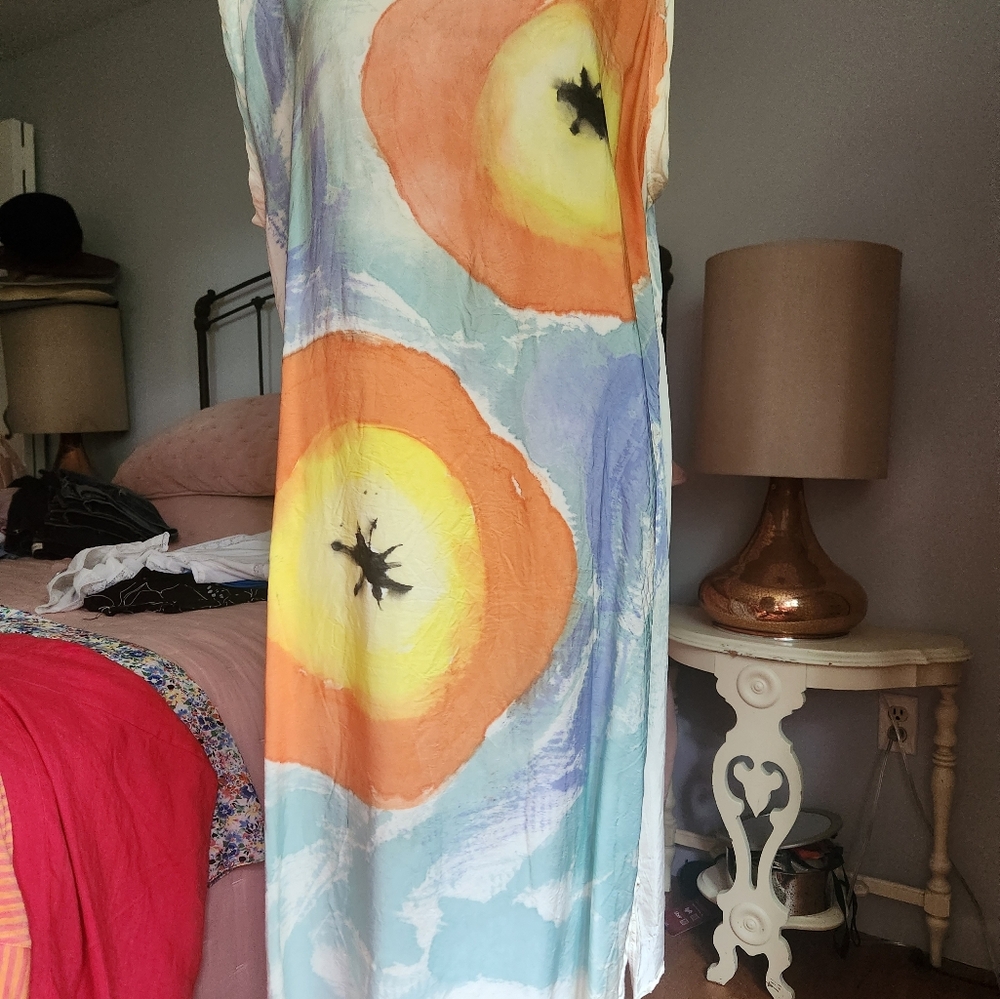 Womens artsy hand painted tunic dress